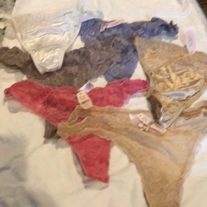6 classic Victoria’s Secret lace and satin thongs